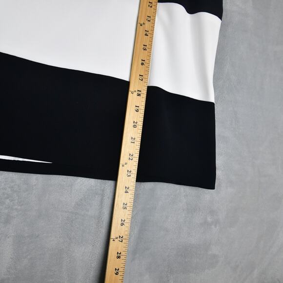 Talbots Tank Top Size 16 Black White Stripe Sleeveless Side Zip - Picture 6 of 7